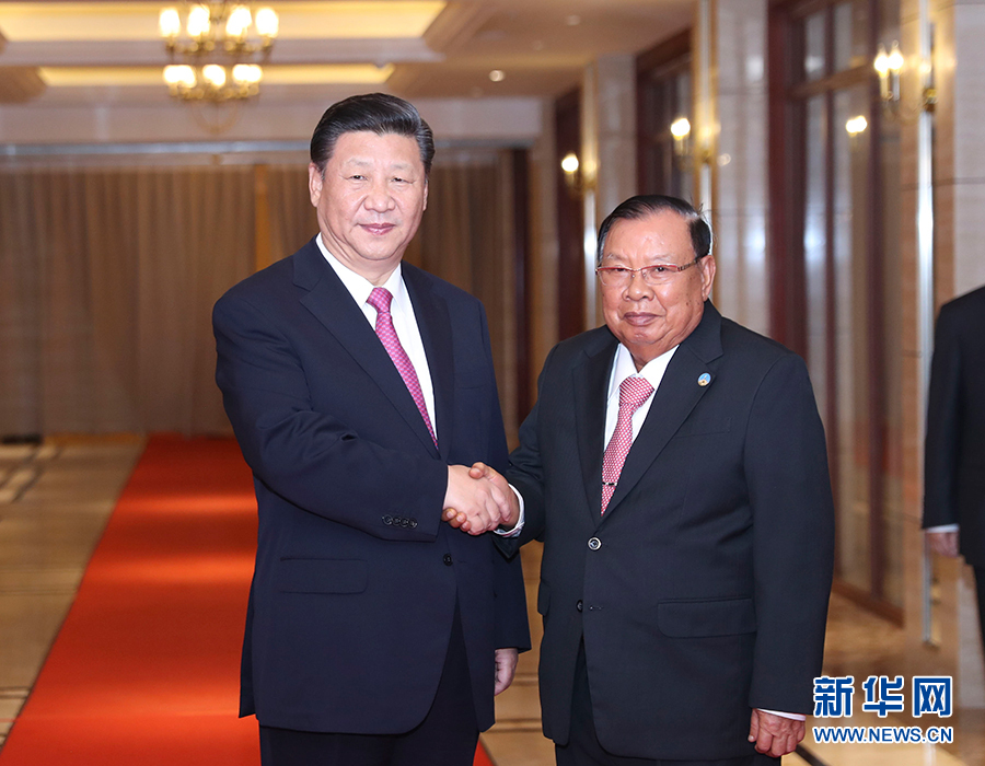 11月14日，中共中央总书记、国家主席习近平在万象下榻饭店再次会见老挝人民革命党中央委员会总书记、国家主席本扬。