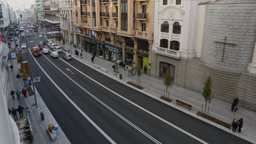 限行后的马德里市区道路
