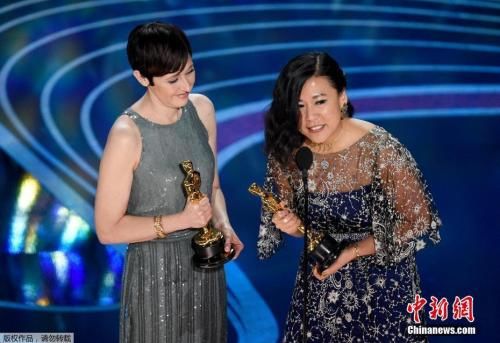 第91届奥斯卡颁奖典礼现场，执导《包宝宝》的华裔导演石之予上台领取奥斯卡最佳动画短片奖。