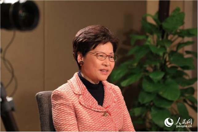 2019年3月4日，香港特别行政区行政长官林郑月娥在北京接受人民网专访。人民网记者