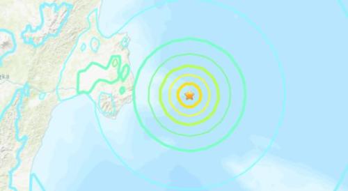 俄罗斯东部附近海域发生6.3级地震。(图片来源：美国地质勘探局网站截图)