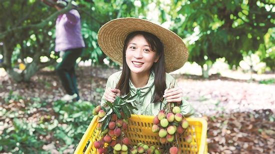 网红菠萝妹妹代言广东荔枝