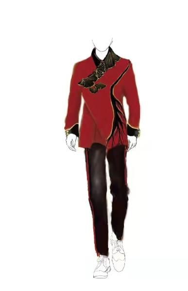 秦屹设计的“落叶归根”演出服手稿 秦屹设计的“落叶归根”演出服手稿