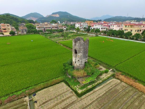 村口标志性的古炮楼