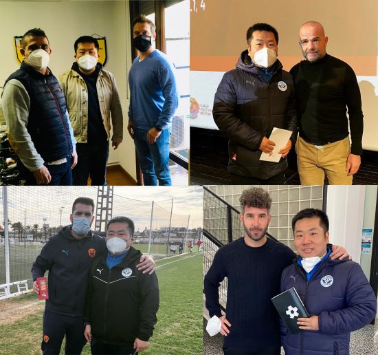 与西班牙足协官员、教练员交流 与西班牙足协官员、教练员交流