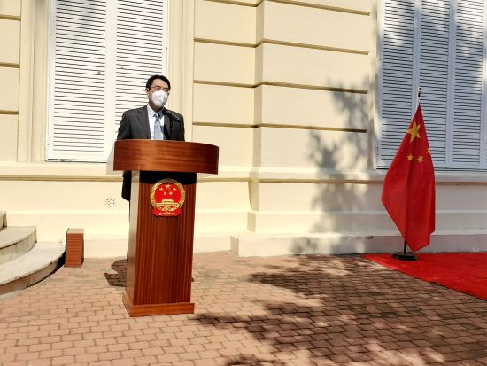 中国驻巴塞总领馆朱京阳总领事发言