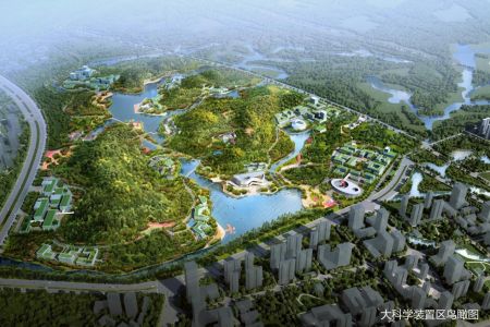 光明科学城瞄准基础研究和应用基础研究，在平台载体建设上全面发力。图为大科学装置区鸟瞰图。