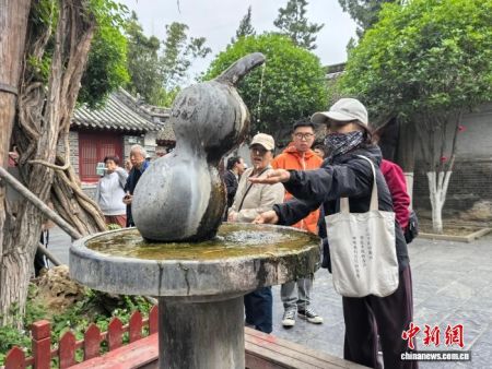 图为医圣文化园内的游客正在参观游览。阚力 摄