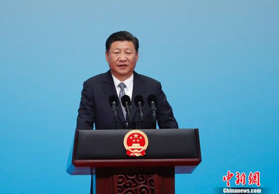 9月3日,国家主席习近平在厦门国际会展中心出席金砖国家工商论坛开幕式,并发表主旨演讲。中新社记者