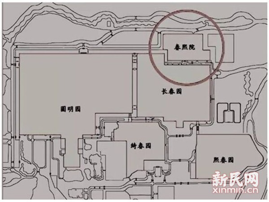 圆明园平面图。圆明园方供图