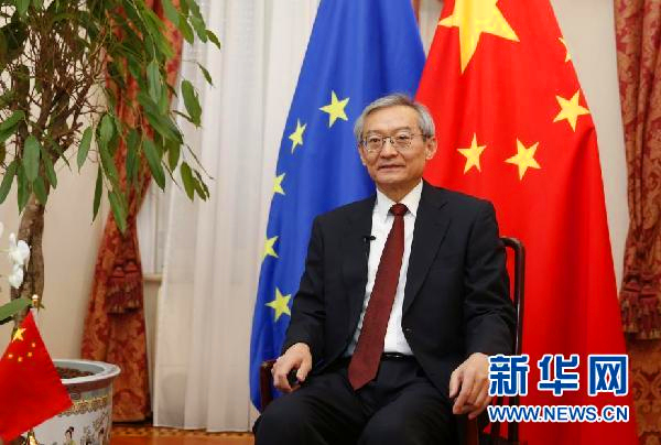 资料图：中国驻欧盟使团团长张明。（图片来源：新华网）